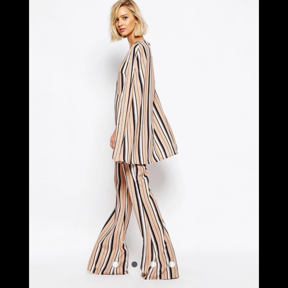 Lavish Alice 70's Stripe Cape Jumpsuit - Picture 6 of 13